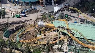 Aerial video of 2-train Stardust Racers testing in Epic Universe. Feb 8, 2025