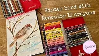 How to Draw a Winter Sparrow | Neocolor II Nature Study Tutorial