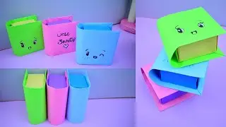 DIY MINI PAPER BOOK GIFT BOX / PAPER CRAFT/ SMALL ORIGAMI STORAGE BOX DIY BOOK/ DESK ORGANIZER BOX