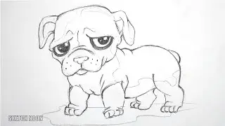 How to draw cute dog for begginers || pug drawing #drawing #dog
