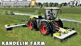 Planting corn, mowing and picking grass | Kandelin Farm | Farming simulator 19 | Timelapse #27