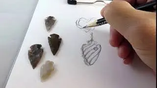 ARY DPO  Sketching - Twisted Heart & Arrow Necklace