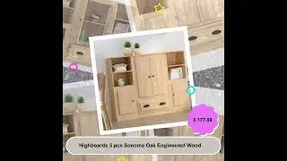Highboards 3 pcs Sonoma Oak Engineered Wood