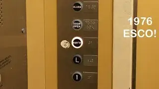 1976 ESCO elevator with CJ Anderson buttons at Rosewood Park Rec Center