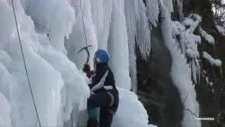 Les Contamines Montjoie: Escalade sur cascade de glace
