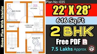 22 x 28 HOUSE PLAN II 22 X 28 GHAR KA NAKSHA II 22 X 28 HOUSE DESIGN II Plan:35