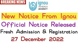Ignou Important Notification Released For Jan 2023 Admission Session | Dated 27 Dec 2022