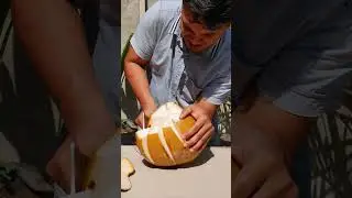 traditional skill of cutting coconut | shorts