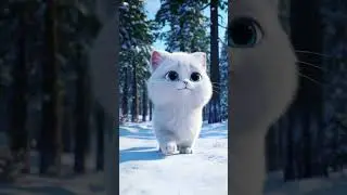 Cute Cat Walks Like a Human in Snowy Forest!| AI Animation #Shorts #shortsfeed #cartoon #aicartoon
