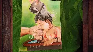 Bathing baby drawing||Easy baby drawing||Kid drawing for beginners||Step by step tutorial||