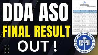 DDA ASO FINAL Result Out| Cut off Released DDA Assistant section officer FINAL Result Out #dda