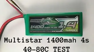 Multistar 1400mah 40-80c 4s test RAW