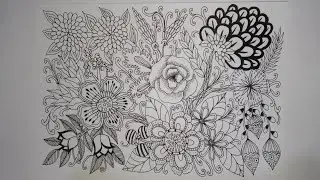 Timelapse Menggambar Bunga Secara Bebas - Draw a Flowering Tree