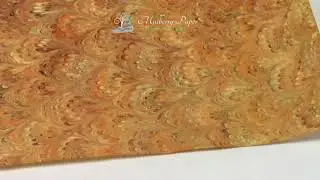 Italian Marble Paper - Peacock - Orange