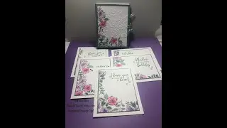 Stamped notecards and holder