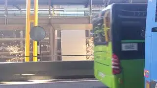 Here is the Green Mercedes Benz bus in Madrid Airport Tuesday 6 January 2026