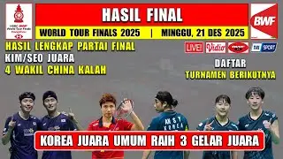 Hasil Lengkap Final BWF World Tour Finals 2025 Hari Ini ~ KOREA JUARA UMUM RAIH 3 GELAR JUARA