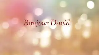 BP Prod S&eacute;gala  - Bonjour David