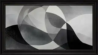 Curved Intersections Abstract Geometric Monochrome: Black Framed TV Art Screensaver 4K