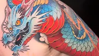 Tatuaje. Continuamos drag&oacute;n full color
