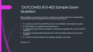 810-403 Selling Business Outcomes(SBO) Real Exam Questions