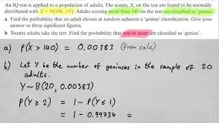 A Level Maths: Binomial AND Normal Distribution... in the same question?!