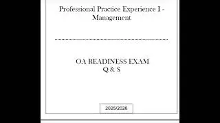 D259 HLTH 4906 Professional Practice Experience I - Management OA READINESS EXAM Q & S 2026/2027