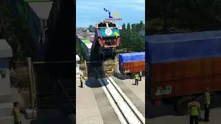 Kereta Api panjang Peti Kemas CC201 Dan CC206 Bertabrakan #keretaapi #train #railway