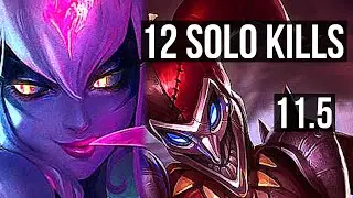 EVELYNN vs SHACO (JUNGLE) | 12 solo kills, 500+ games, Dominating | BR Diamond | v11.5