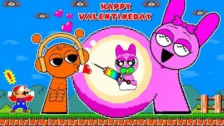 Mario Rescues Pregnant Pinki Prunki in Valentine's Day #sprunki