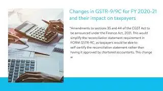 Changes in GSTR 9 & 9C and its Impact on Taxpayers | FinacBooks