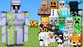 NEW GOLEM ARMY VS ALL MOBS MINECRAFT - DRACONIC GOLEM FIGHT EVERY MOBS IN MINECRAFT