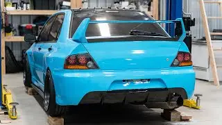 Evo IX JDM Rear Bumper on the Hyper Blue 8!