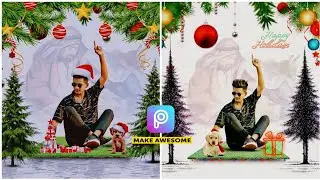 MERRY CHRISTMAS BACKGROUND PHOTO EDITING TUTORIAL VIDEO 2022