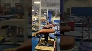 Workin&rsquo; hard on vault! #gymnasticshorts #midwestgymnastics #yurchenko #vault #pike #flip