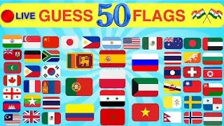 🔴Live | 🌍 Guess the Country by Flag 🚩 | Live GK Quiz Challenge | Only True Geniuses Can Win!