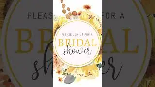 Bridal Shower Video Animated Invitation, Romantic Yellow Flowers Watercolor Animated E Invite