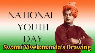 Swami Vivekananda's easy Drawing‼️national Youth day drawing | Youth day Drawing ideas