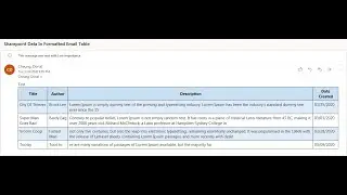 Microsoft Flow - Sharepoint to Outlook Alternating Row Colors HTML Table