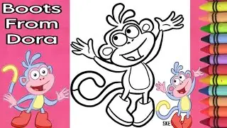 Let's Colour Funny Monkey BOOTS From DORA coloring page 🖌️🎨 dora coloring book/vedio for kids