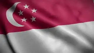 Singapore animated flag with national anthem of Singapore