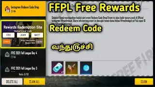 TODAY FFPL REDEEM CODE FREE REWARDS IN FREE FIRE TAMIL | LG