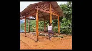 Villagers Work Together to Move a Small House