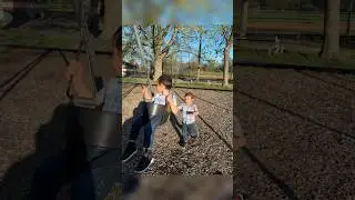 Let me push you #identicaltwins #aww #sweet #brothers #cute #swing #video #play #happy #shorts #kids