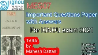 MEG07 Tara Important Questions Paper with Answers