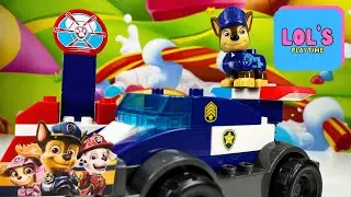 Building a Mega Bloks Paw Patrol: Chase and His Two-in-One Police Motorcycle and Vehicle!