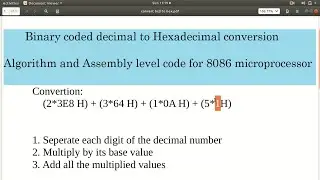 Convert BCD to hexadecimal in 8086 microprocessor programming