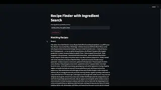 Recipe Finder with Ingredient Search