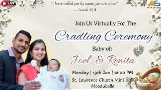 Cradling Ceremony | Baby of Joel & Renita | 19 Jan 2026 | Moodubelle