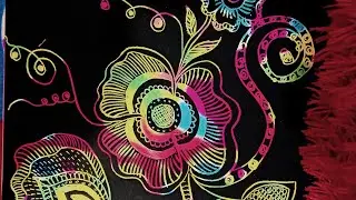 Rainbows flower Design on Scratch paper | | Mandala art on scratch Book | | megic scratch flower art